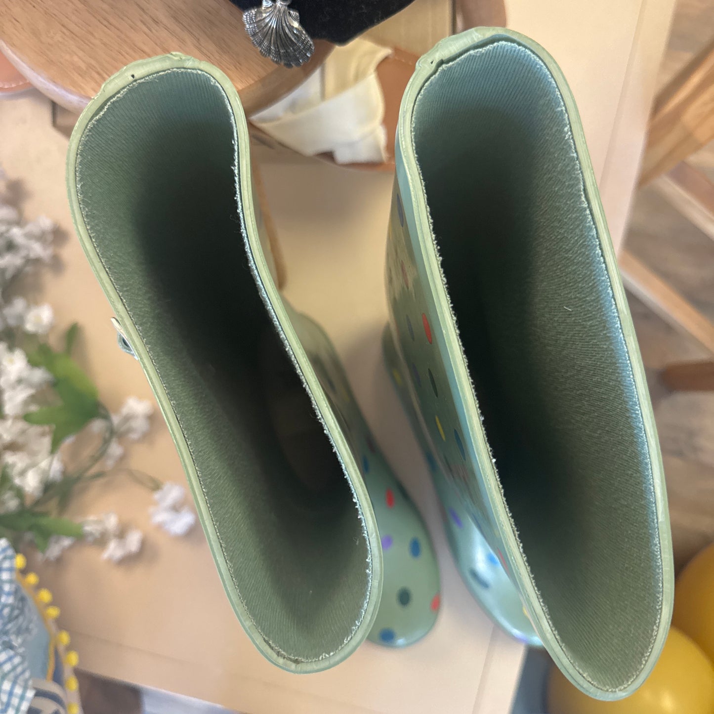 (9) Polkadot rain boots