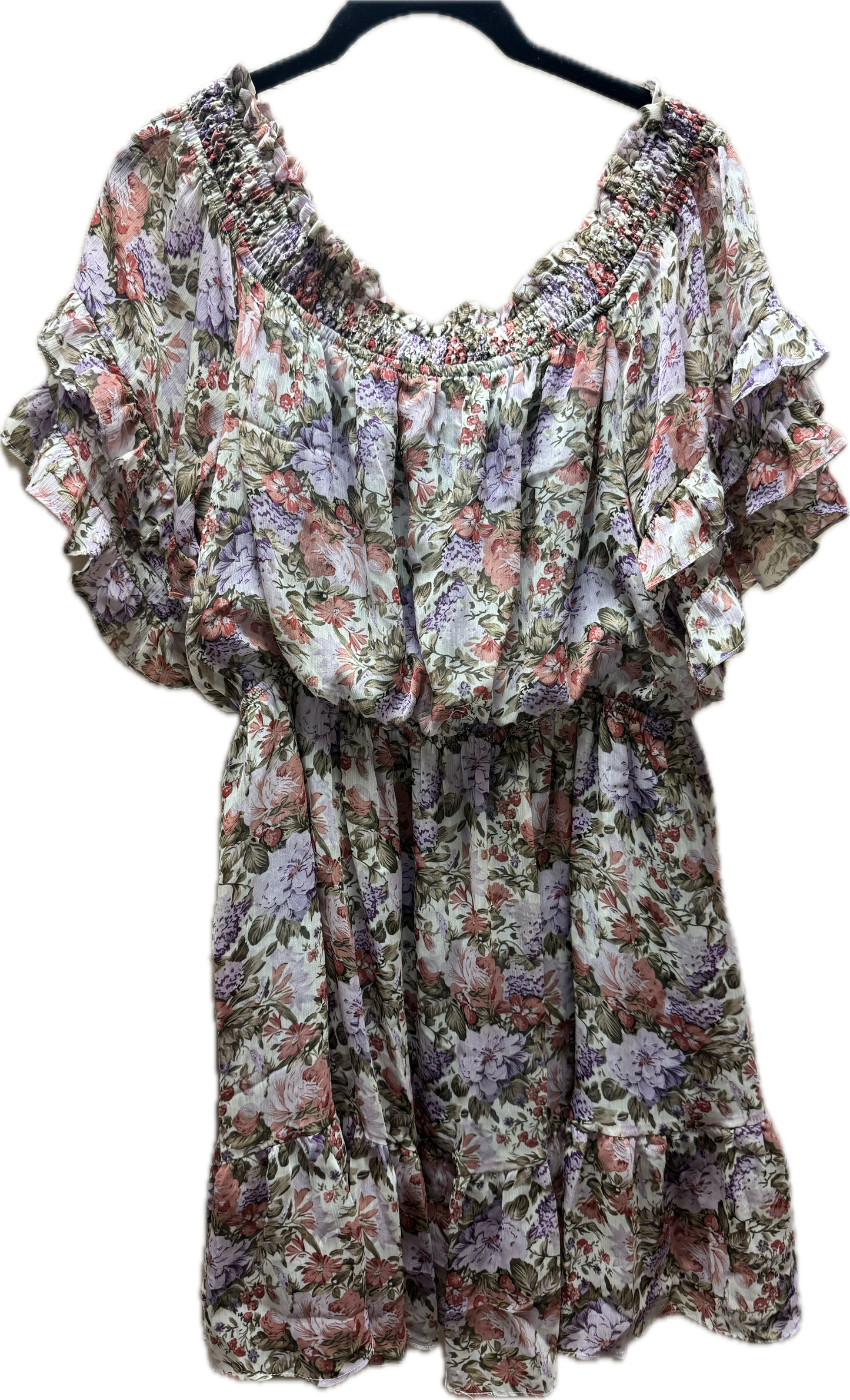 (L) Floral ruffle dress