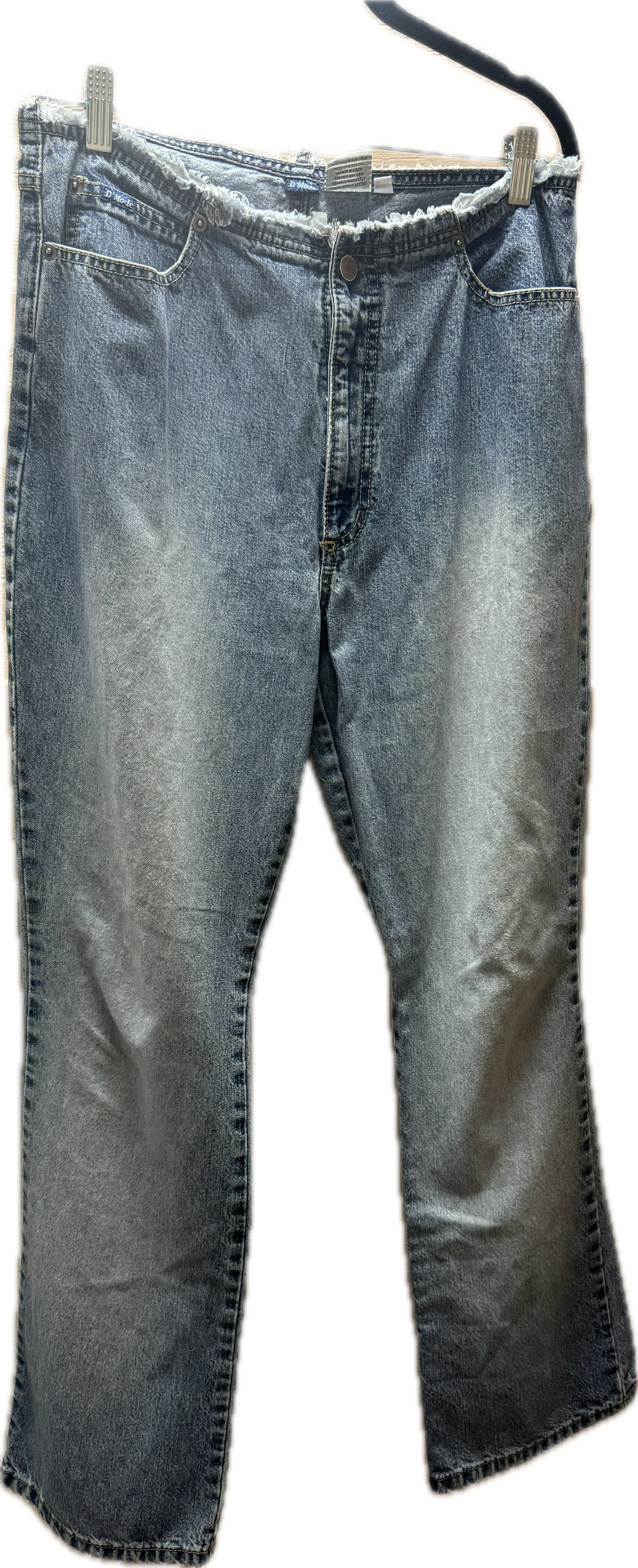(12) Raw Hem Bootcut Jeans