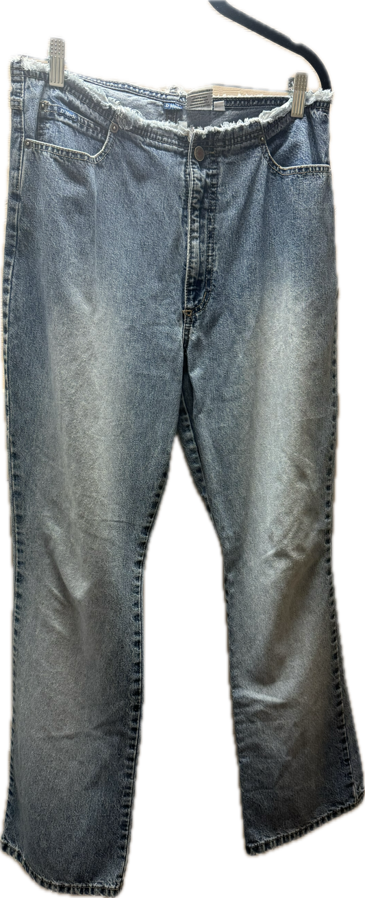 (12) Raw Hem Bootcut Jeans