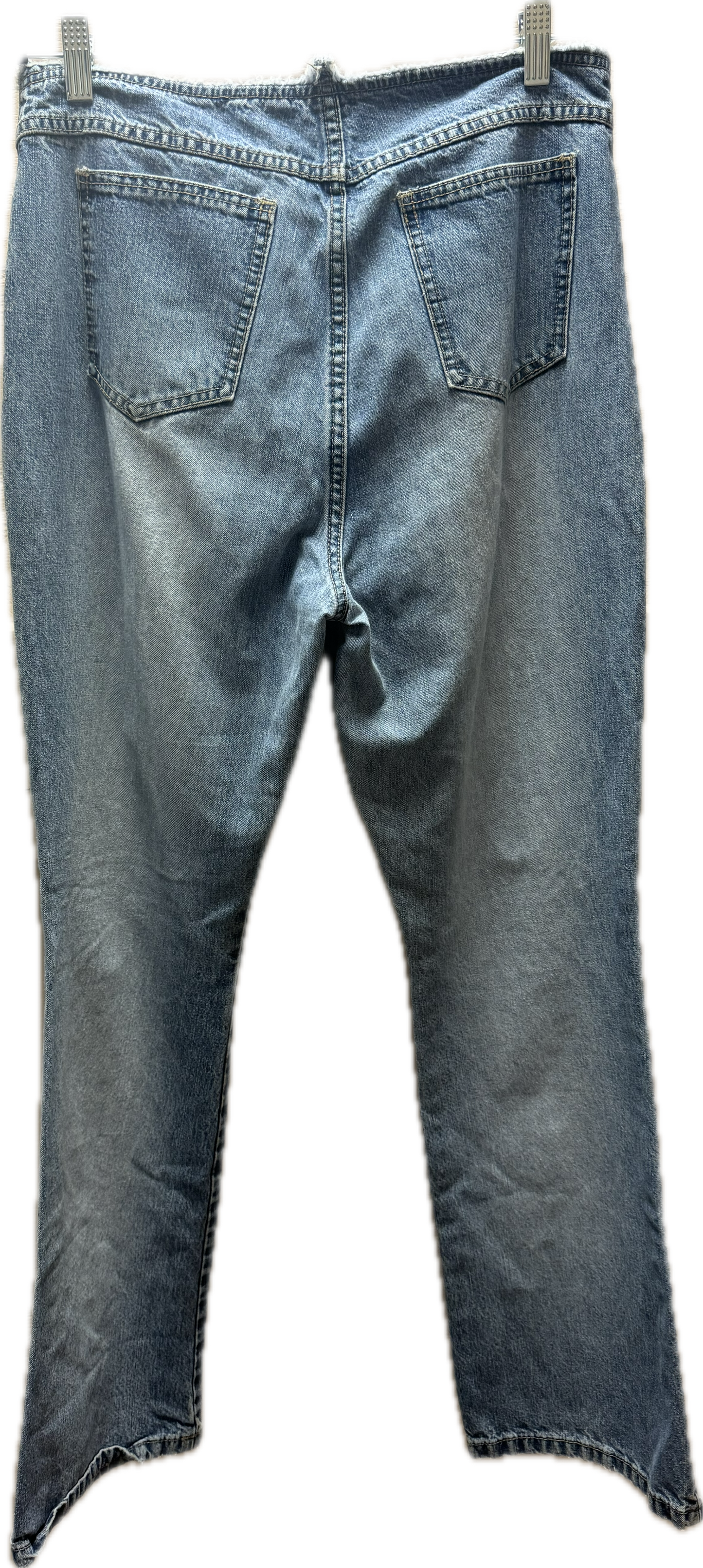 (12) Raw Hem Bootcut Jeans