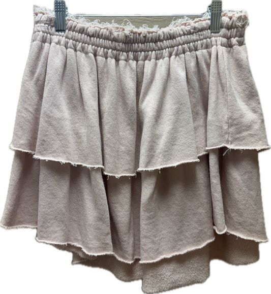 (S) Arie Light Pink Distressed Skirt