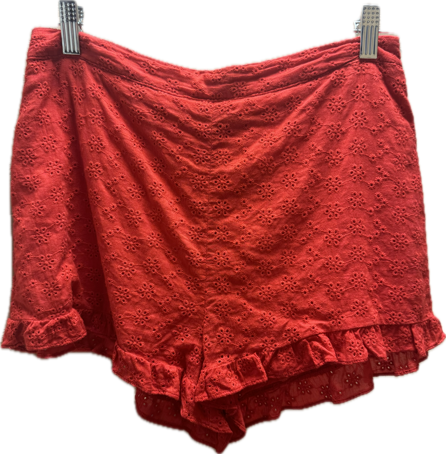 (S) Red Lace shorts Set