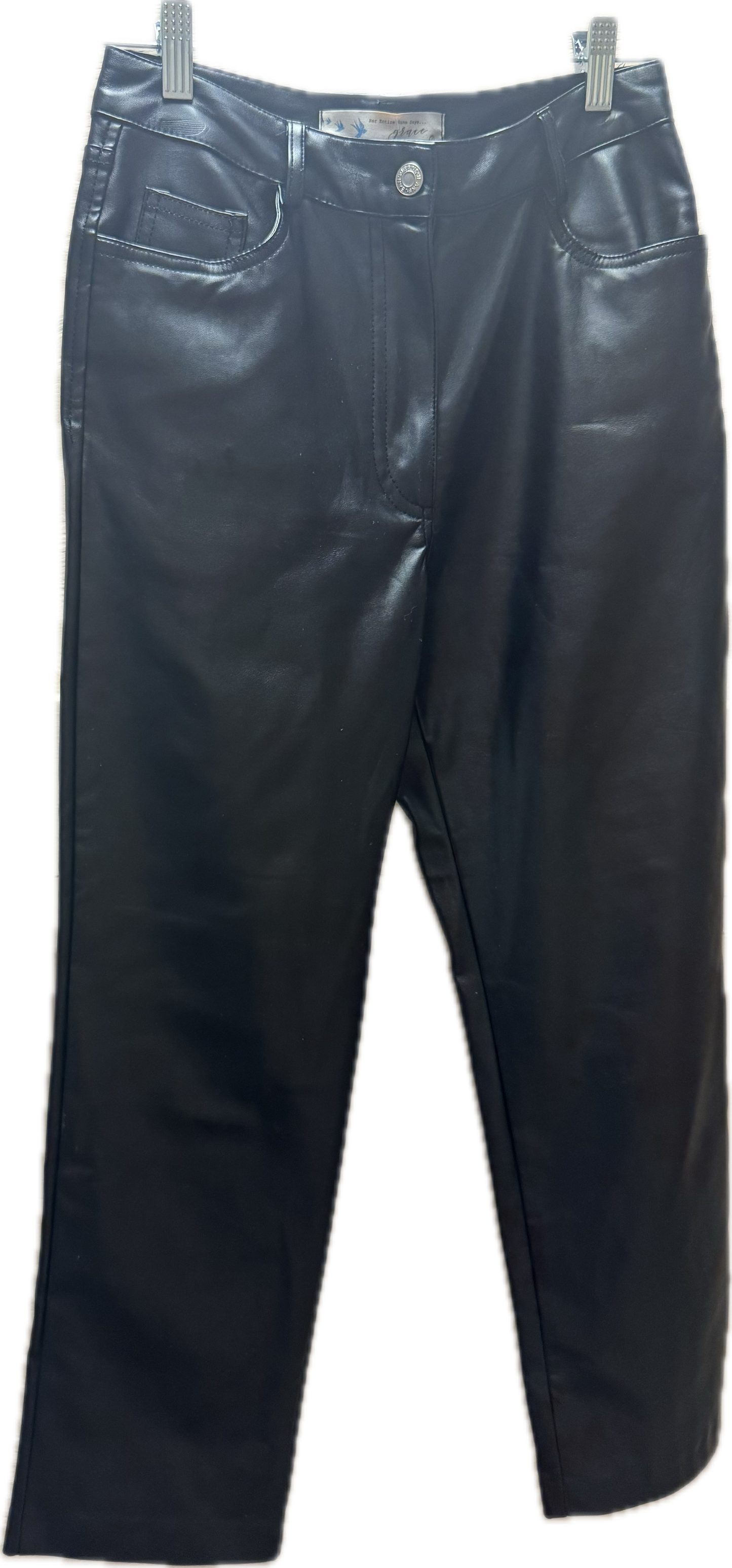 (S) pleather Black Pants