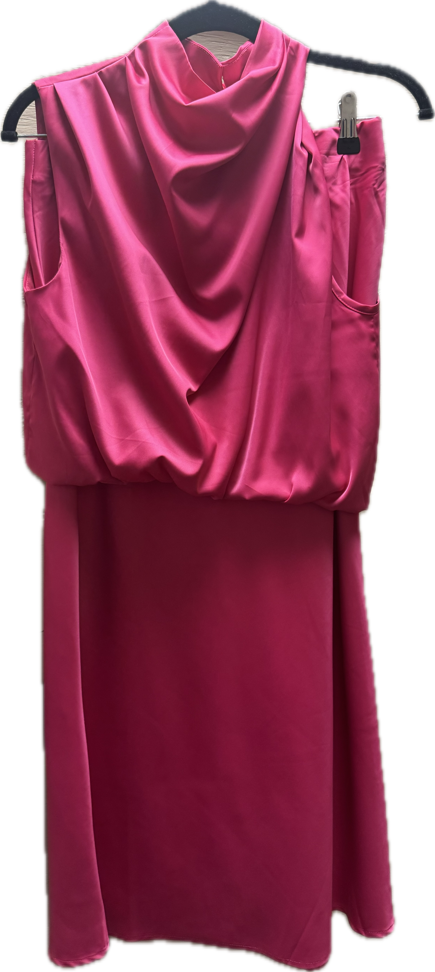 (M) Pink Silk Skirt Set