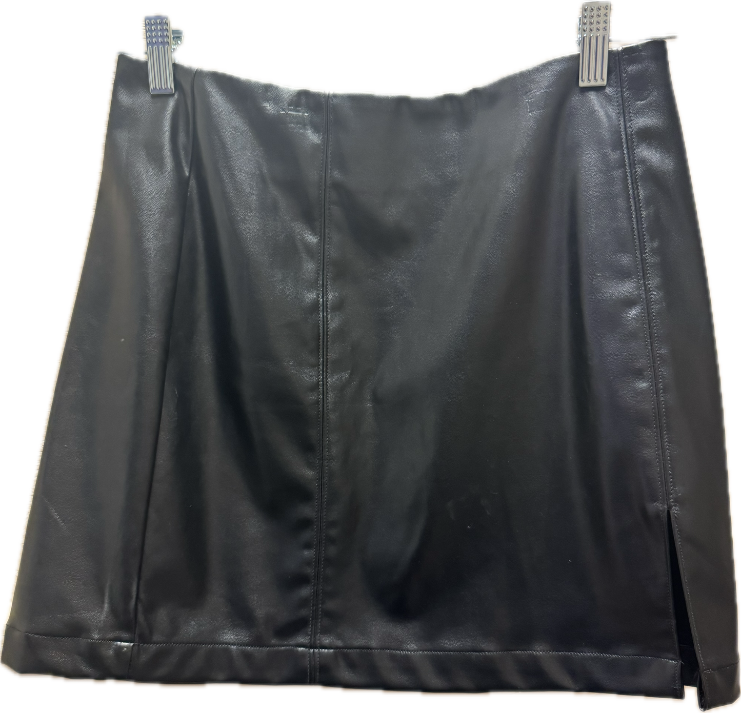 (M) Pleather Black Skirt
