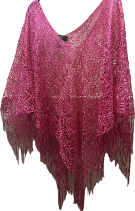 (OS) Hot Pink Shawl Top