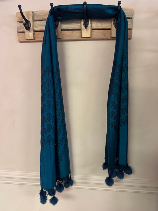 Preloved Blue Fur Scarf
