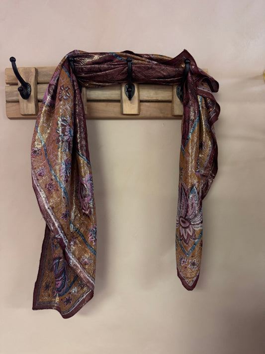 Preloved shiny Burgundy  Scarf