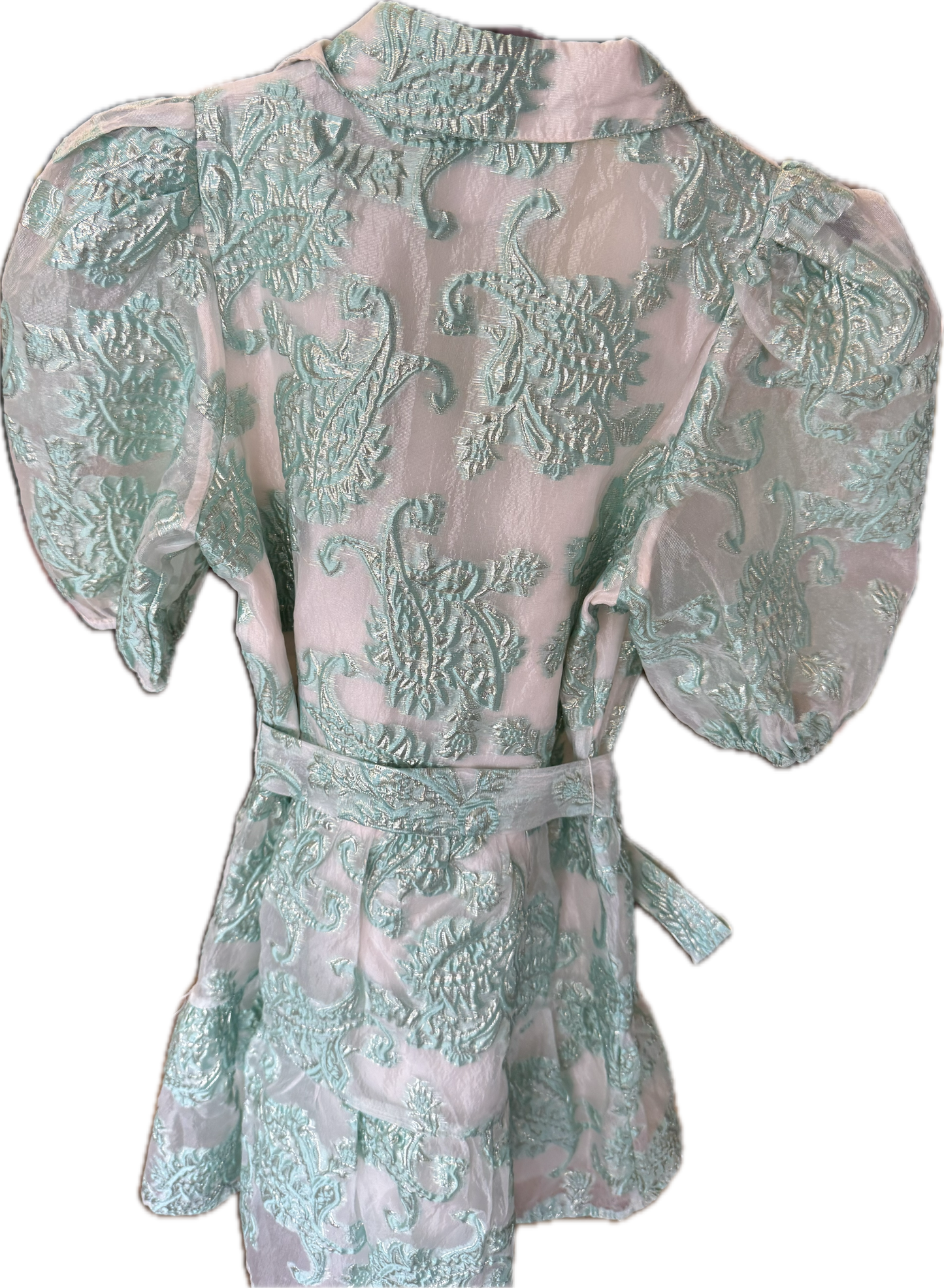 (S) Blue floral embroidered dress