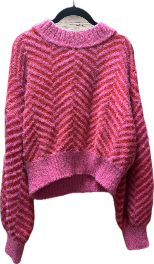 (M) Pink & Red Sweater