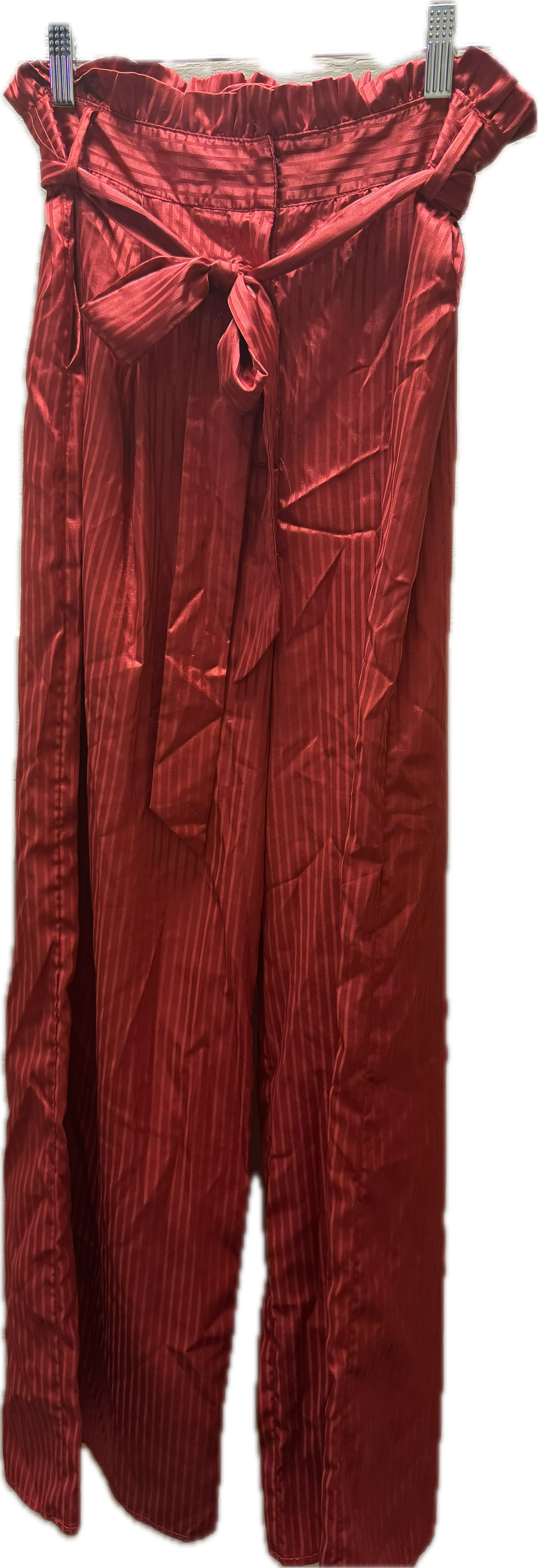 (M) Red Silk Striped Pants