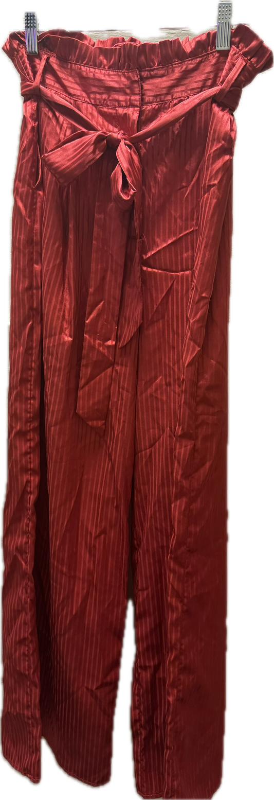 (M) Red Silk Striped Pants