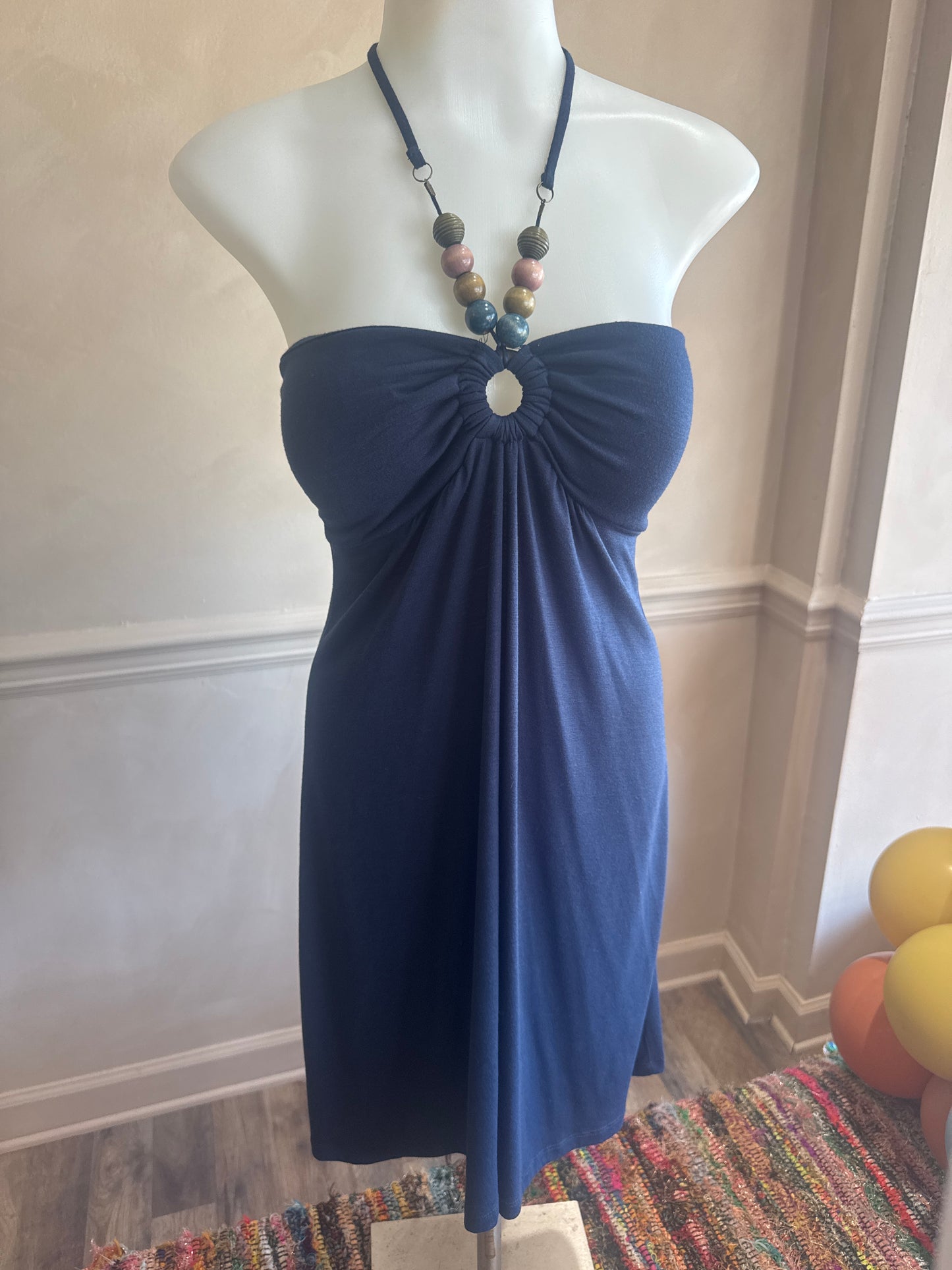 (S) beaded blue dress