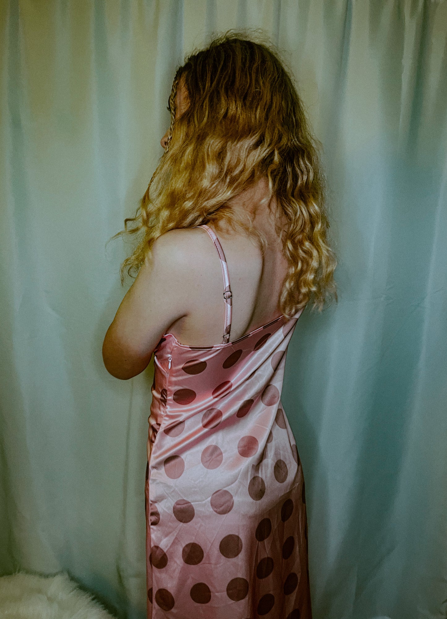 Pretty In Pink Silk Polka Dot Dress
